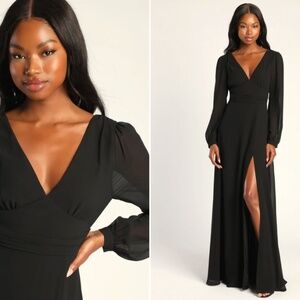 LULU's Sexy Prom Elegant Sophisticated Long Sleeve Romantic Flowy Bridesmaid